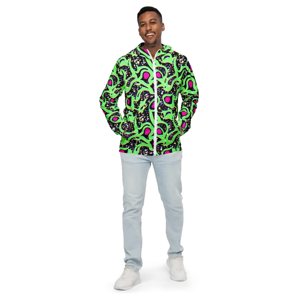 Ultraviolet Oasis on Men's Windbreaker — Front