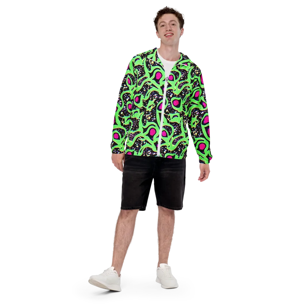 Ultraviolet Oasis on Men's Windbreaker — Front