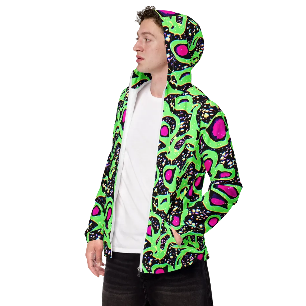 Ultraviolet Oasis on Men's Windbreaker — Left Front