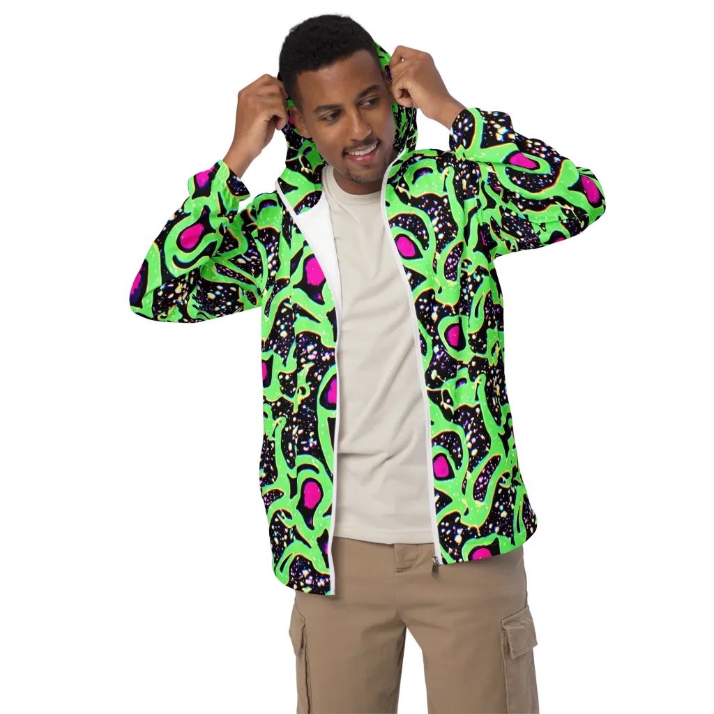 Ultraviolet Oasis on Men's Windbreaker — Front
