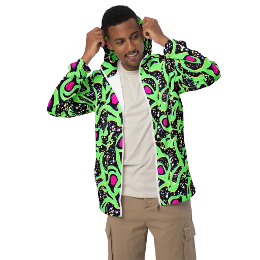 Ultraviolet Oasis on a Men's Windbreaker
