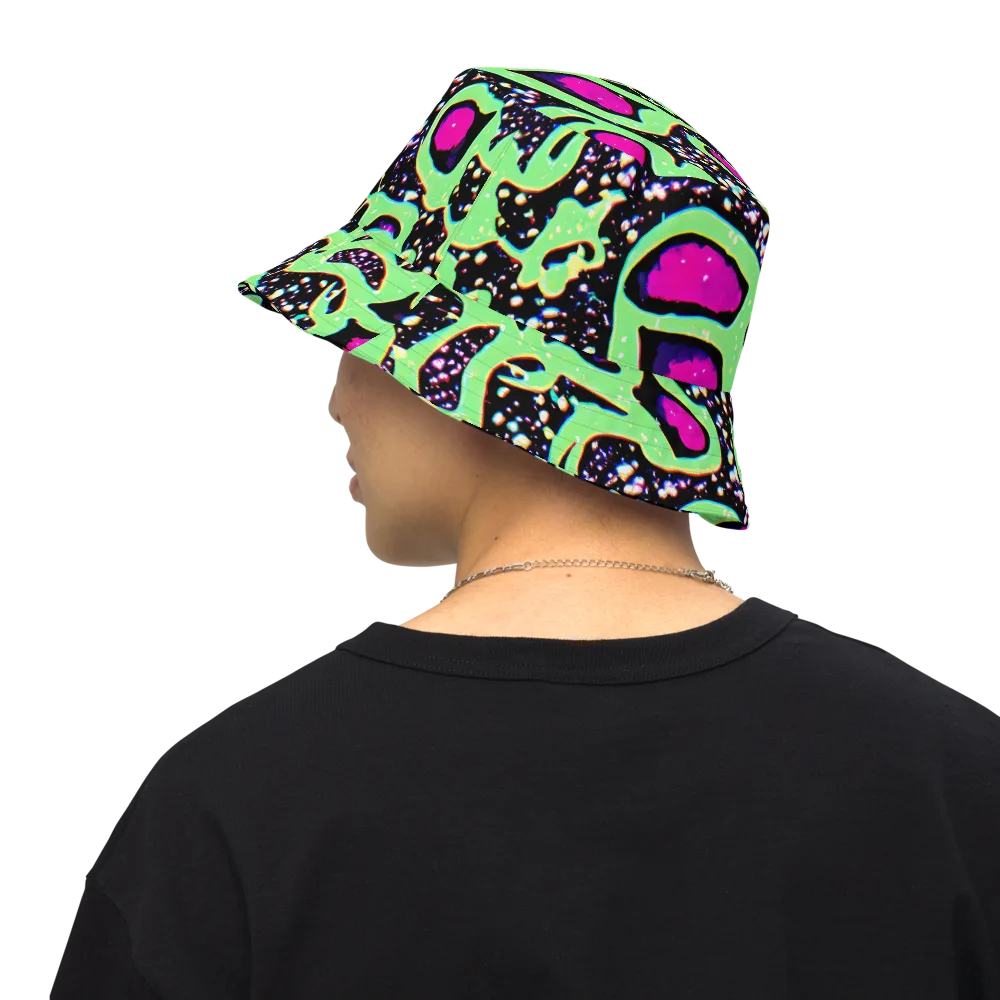 Ultraviolet Oasis on Reversible Bucket Hat — Back Inside