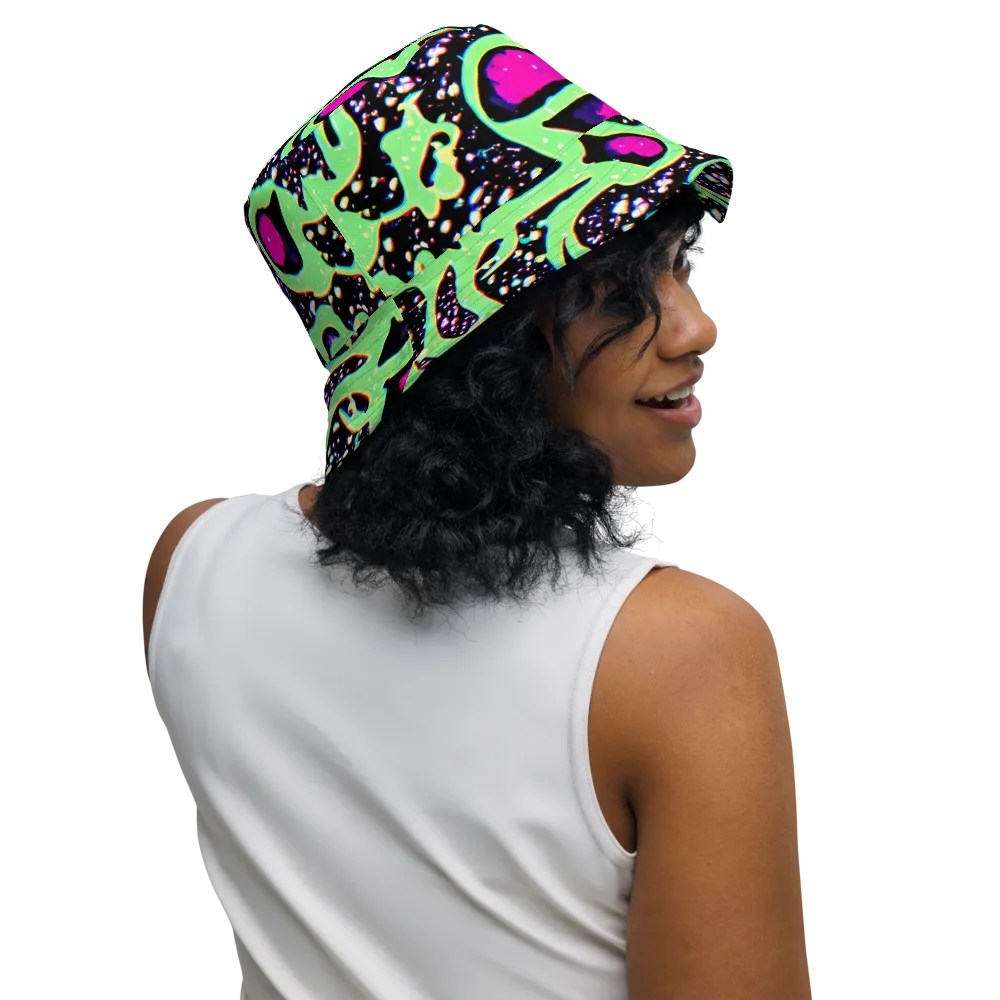 Ultraviolet Oasis on Reversible Bucket Hat — Right Outside