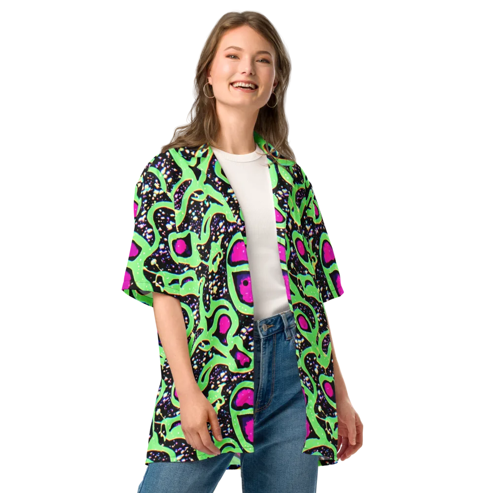Ultraviolet Oasis on Button Shirt — Front