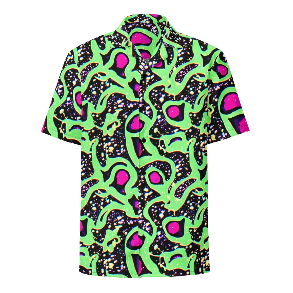 Ultraviolet Oasis on Button Shirt — Front