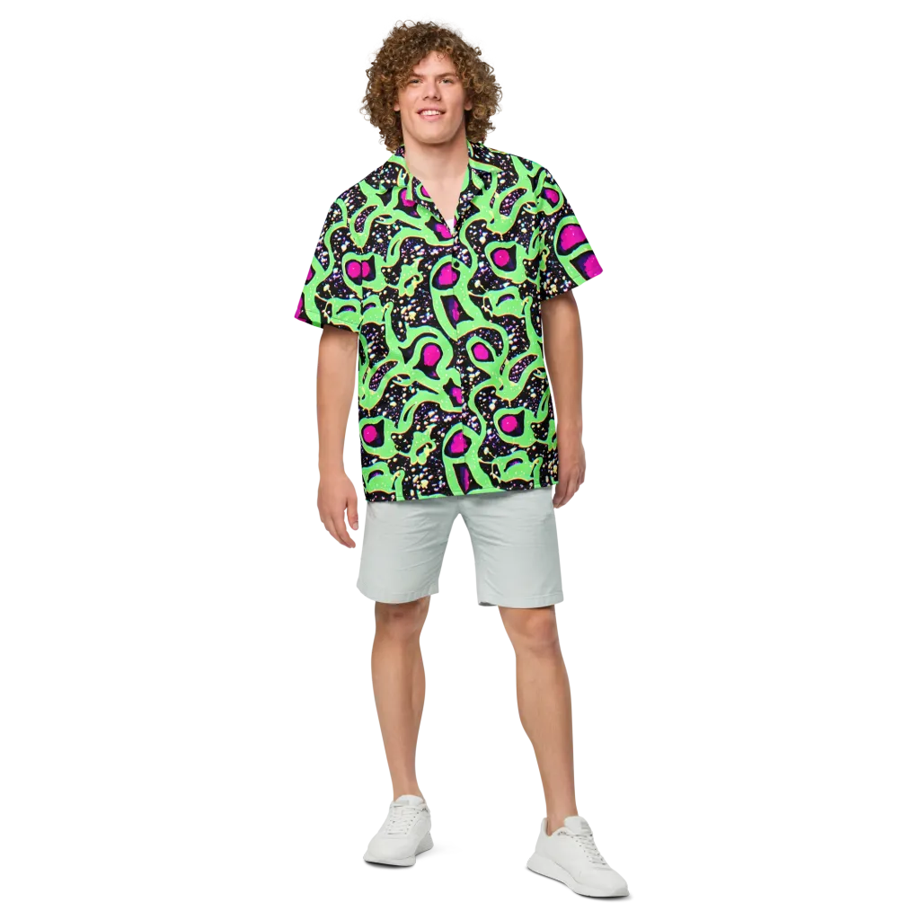 Ultraviolet Oasis on Button Shirt — Front