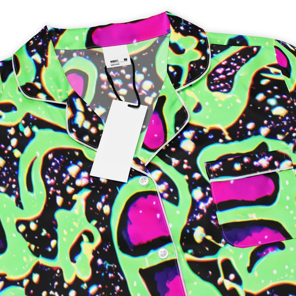 Ultraviolet Oasis on Women's Short Sleeve Pajama Top — Product details