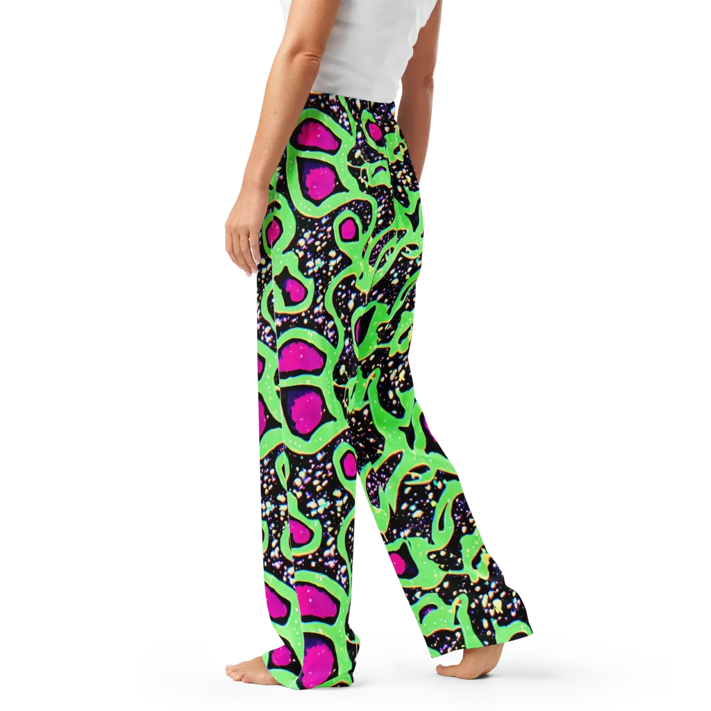 Ultraviolet Oasis on Women's Pajama Pants — Left