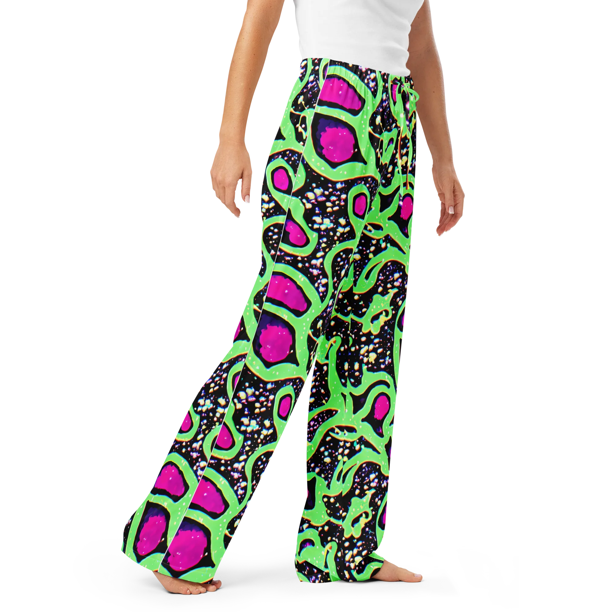 Ultraviolet Oasis on Women's Pajama Pants — Right Front