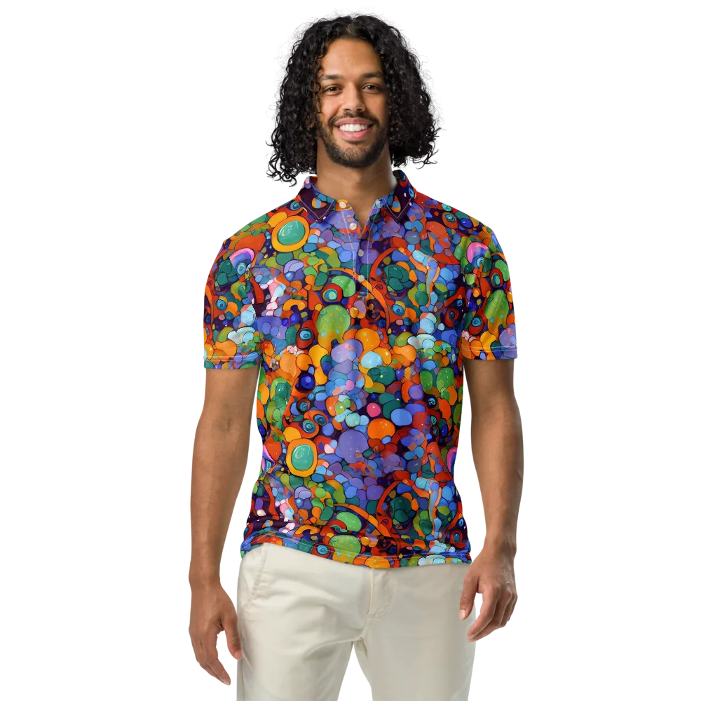 Chromatic Pebble Riot on Men's Slim Fit Polo Shirt — Front