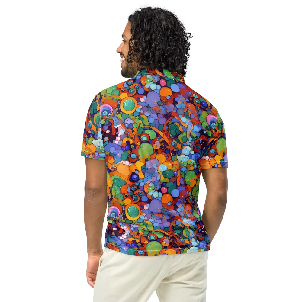 Chromatic Pebble Riot on Men's Slim Fit Polo Shirt — Back