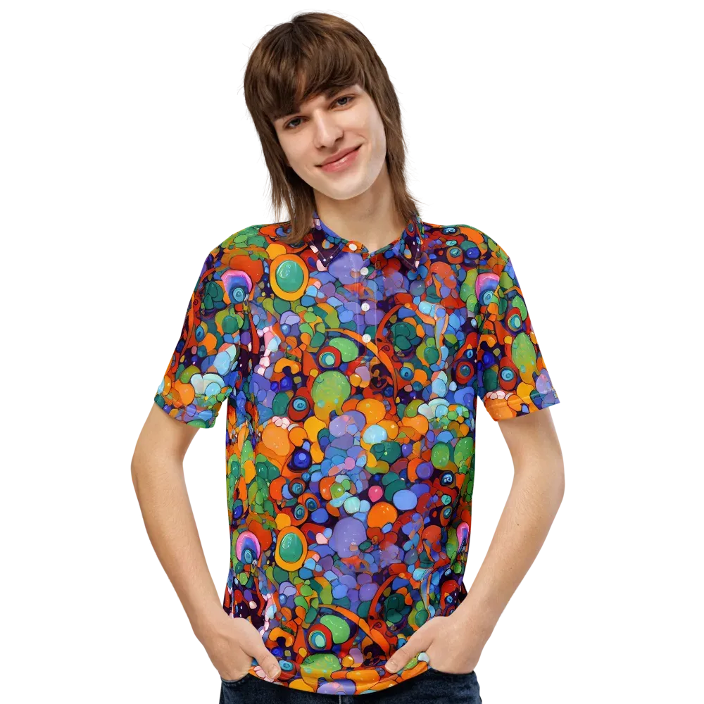 Chromatic Pebble Riot on Men's Slim Fit Polo Shirt — Front