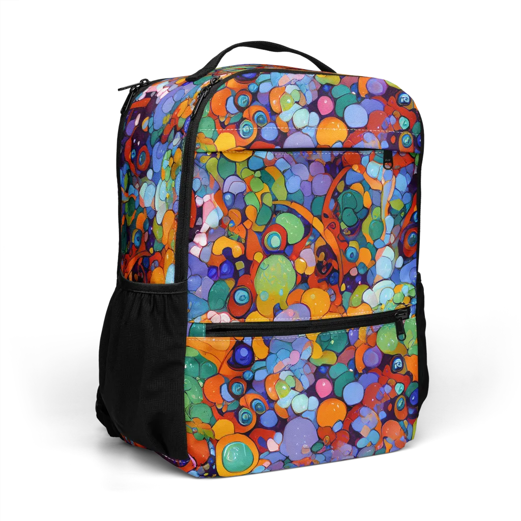 Chromatic Pebble Riot on Utility Backpack — Right Front