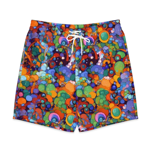 Chromatic Pebble Riot on a Men's Board Shorts