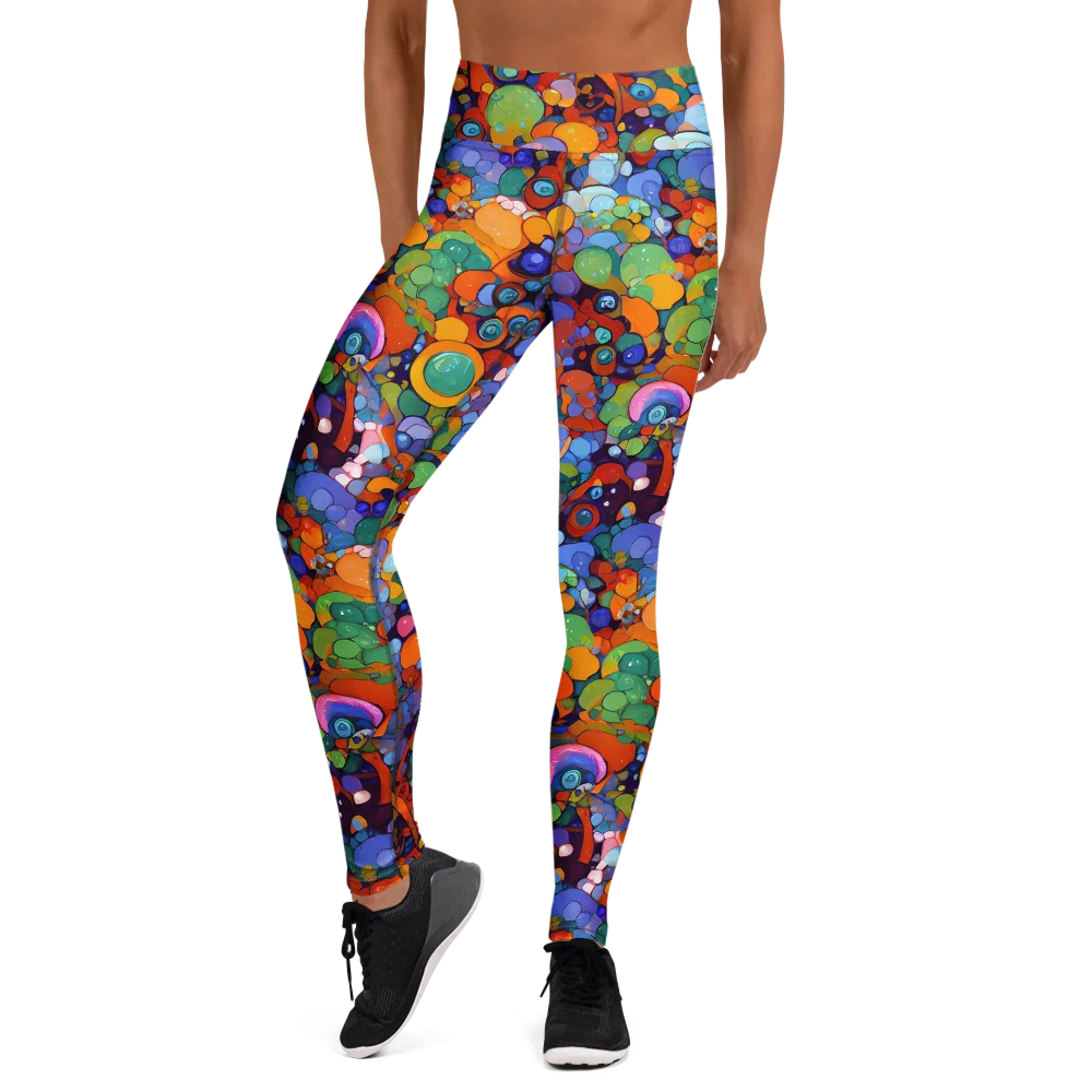 Chromatic Pebble Riot on Yoga Leggings — Front