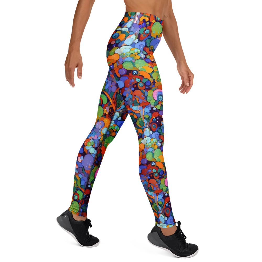 Chromatic Pebble Riot on Yoga Leggings — Right