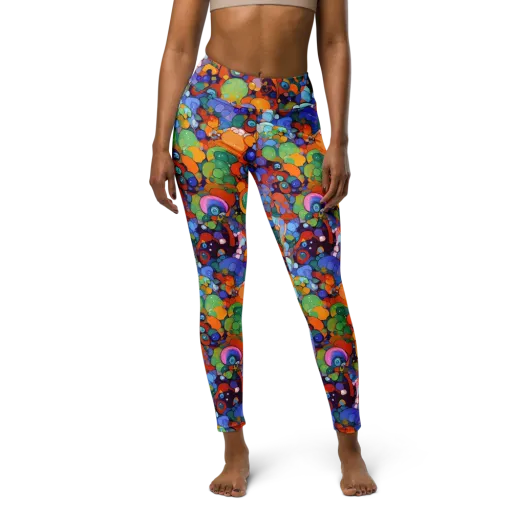 Chromatic Pebble Riot on a Yoga Leggings