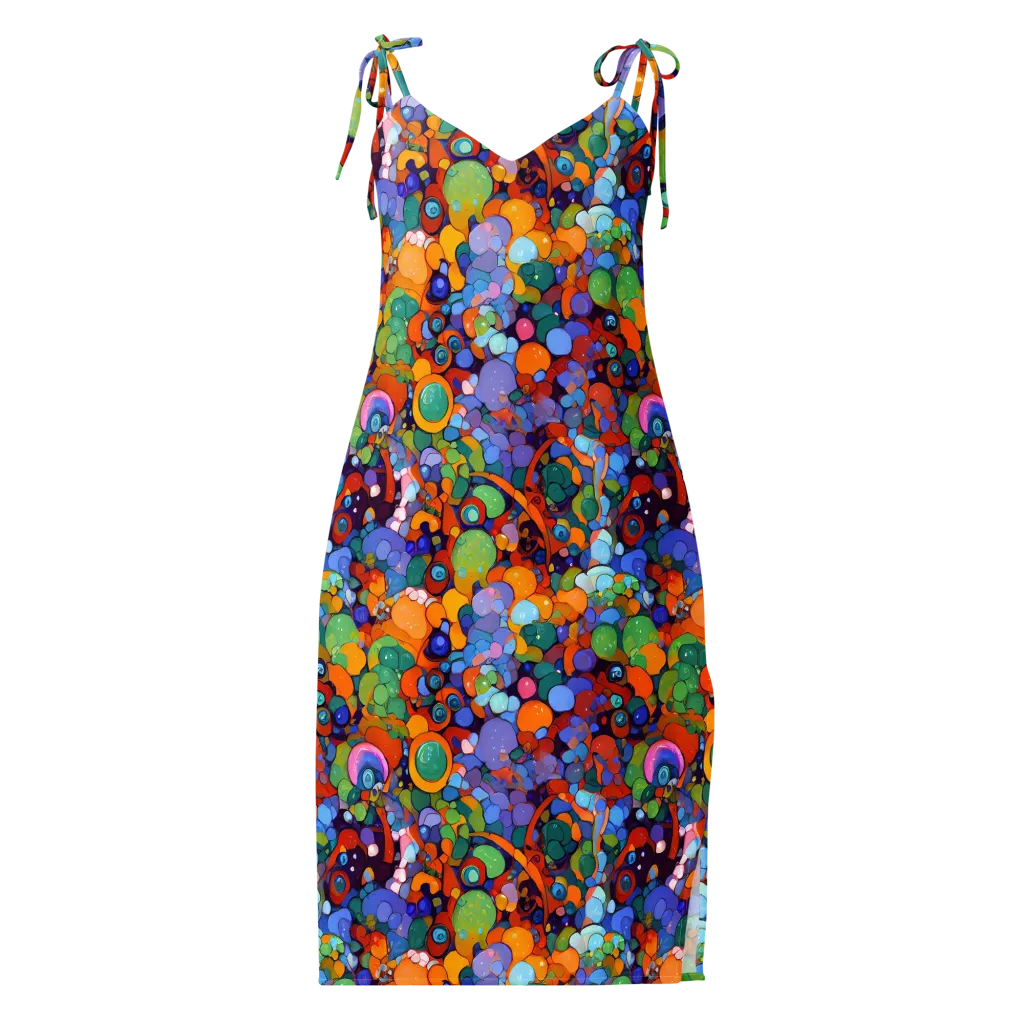 Chromatic Pebble Riot on Slip Dress — Front
