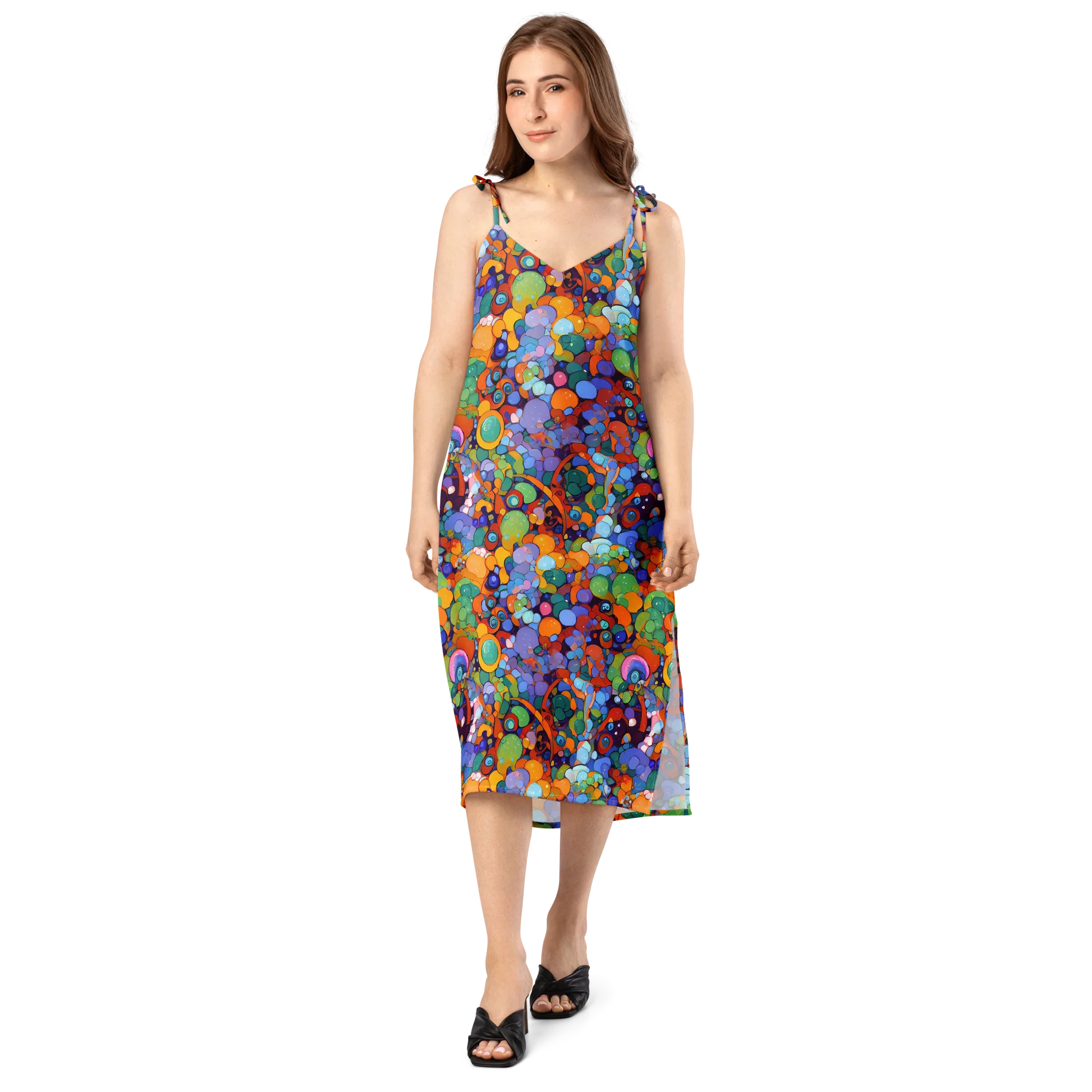 Chromatic Pebble Riot on Slip Dress — Front