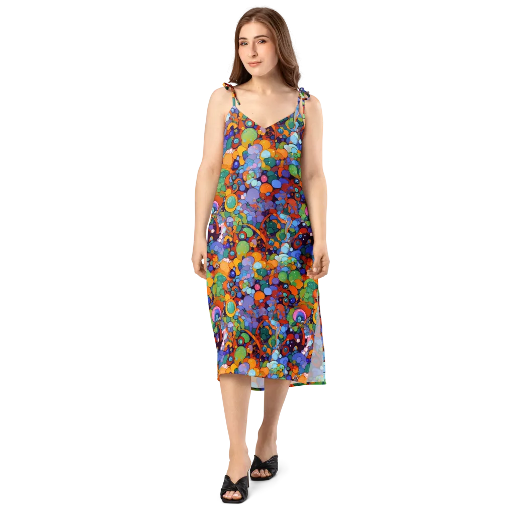 Chromatic Pebble Riot on Slip Dress — Front