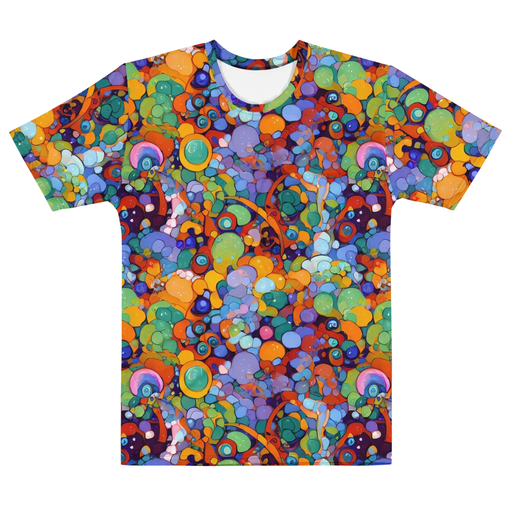 Chromatic Pebble Riot on Men's Cotton Crew Neck T-Shirt — Front