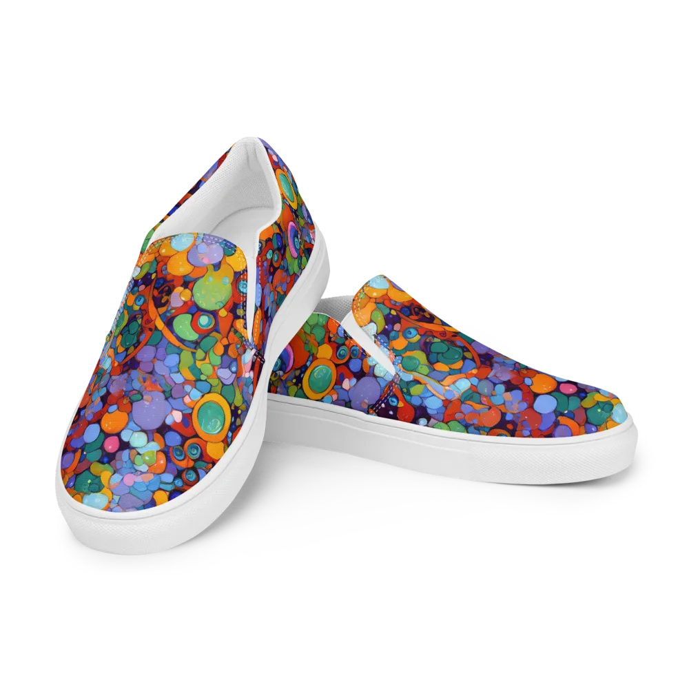 Chromatic Pebble Riot on Men's Slip-On Canvas Shoes — Left Front