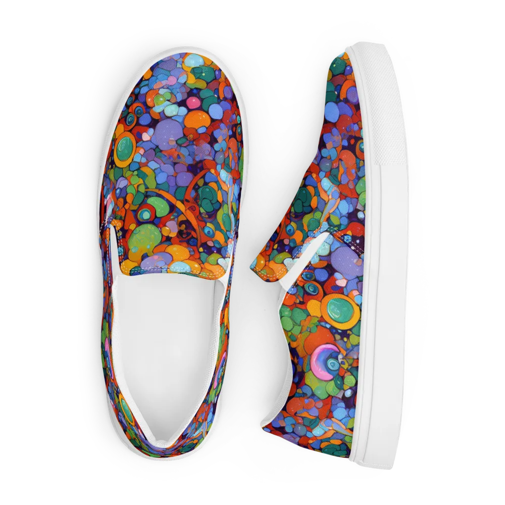 Chromatic Pebble Riot on Men's Slip-On Canvas Shoes — Front