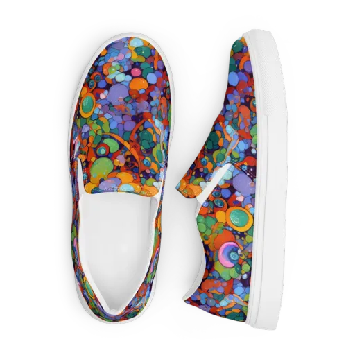 Chromatic Pebble Riot on a Men's Slip-On Canvas Shoes