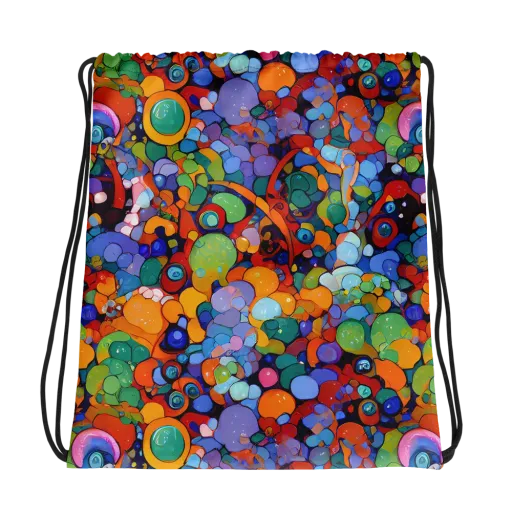 Chromatic Pebble Riot on a Drawstring Bag