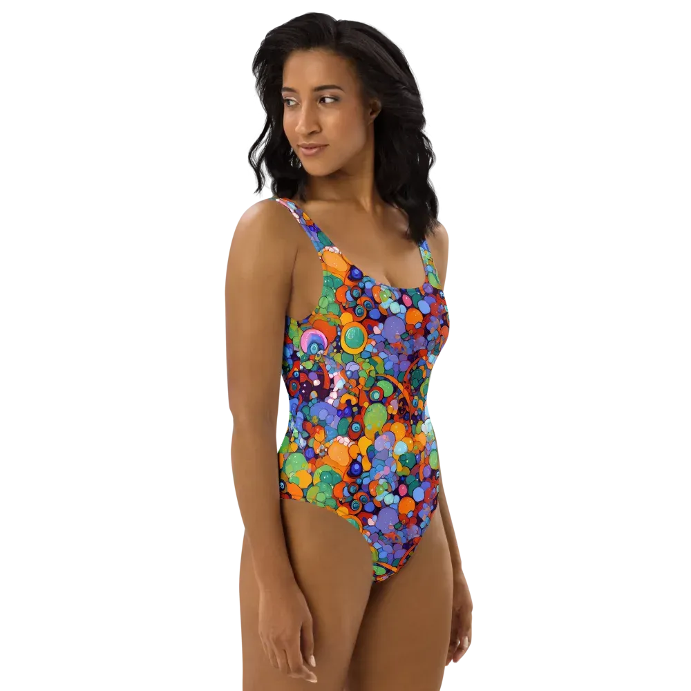 Chromatic Pebble Riot on One-Piece Swimsuit — Right
