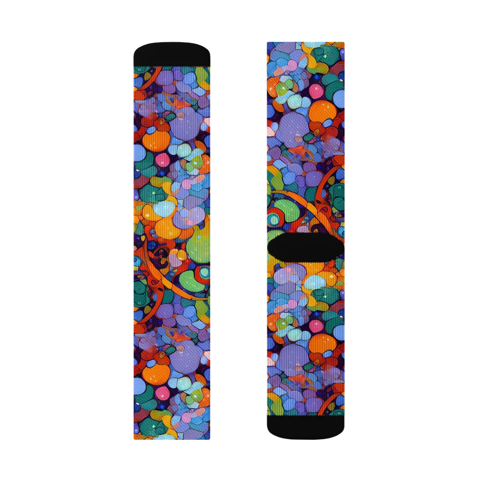 Chromatic Pebble Riot on Socks — Left Sock