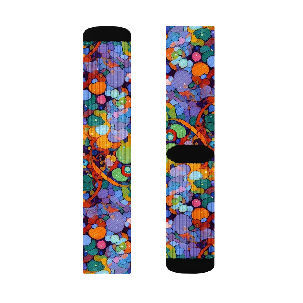 Chromatic Pebble Riot on Socks — Right Sock