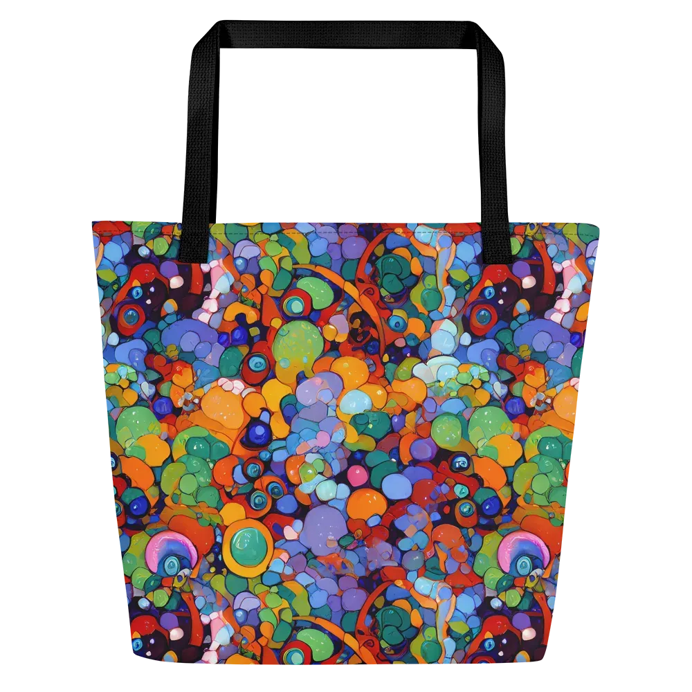 Chromatic Pebble Riot on Large Tote Bag W/ Pocket — Front