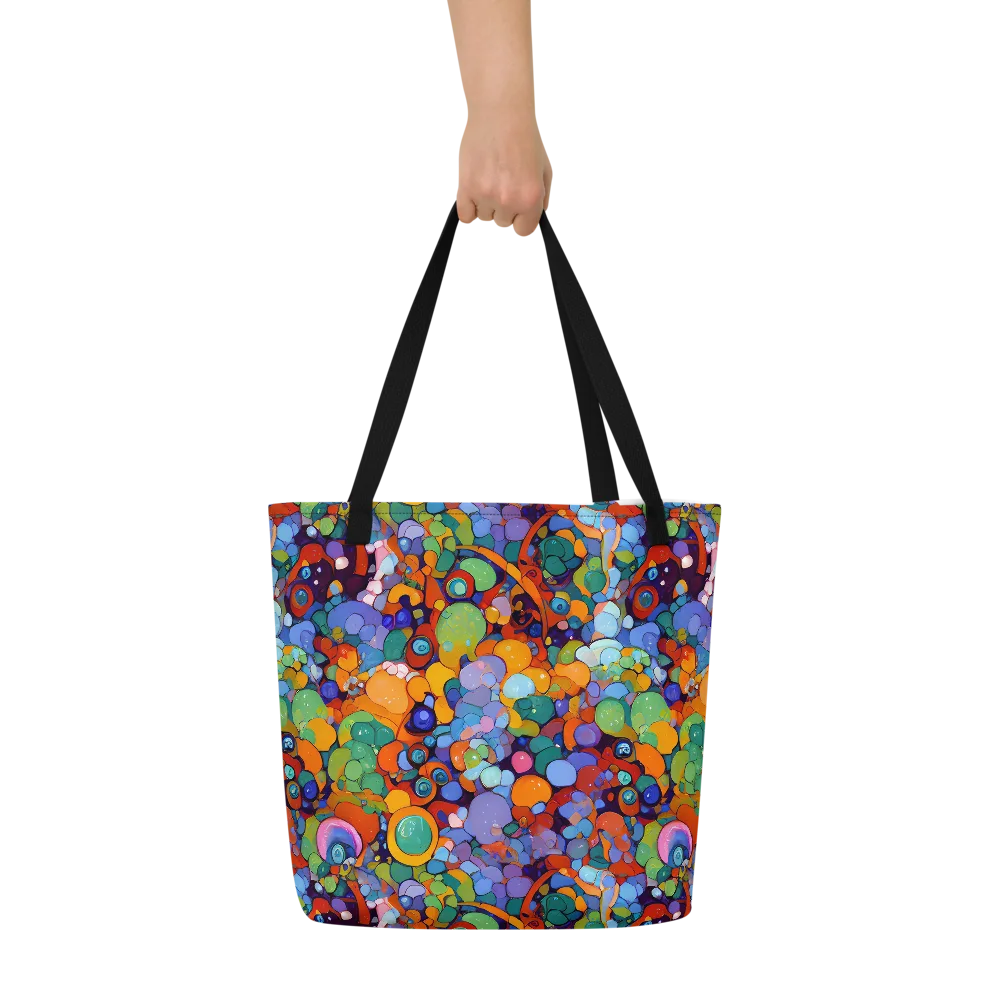 Chromatic Pebble Riot on Large Tote Bag W/ Pocket — Front