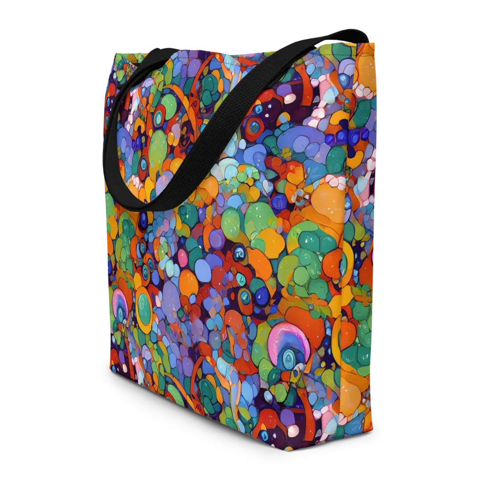 Chromatic Pebble Riot on Large Tote Bag W/ Pocket — Front