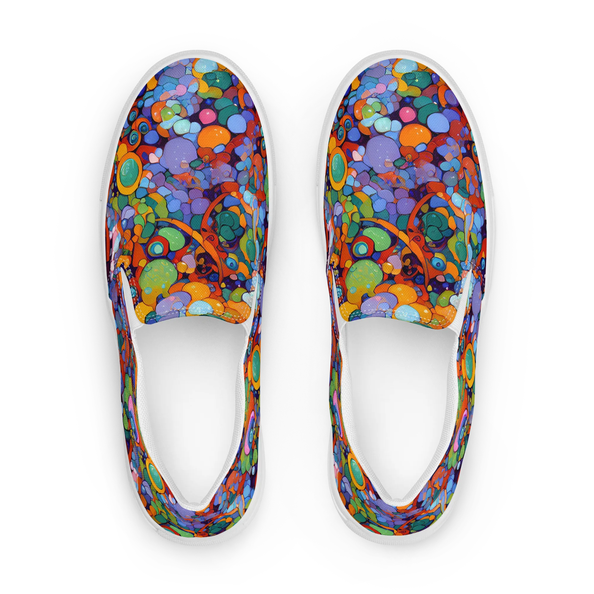 Chromatic Pebble Riot on Women's Slip-On Canvas Shoes — Front