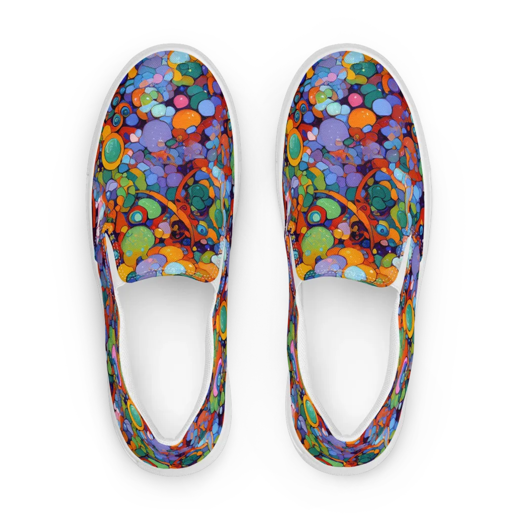 Chromatic Pebble Riot on Women's Slip-On Canvas Shoes — Front