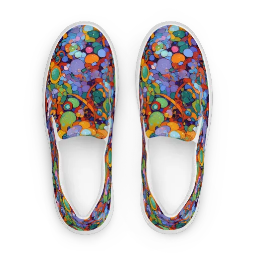 Chromatic Pebble Riot on a Women's Slip-On Canvas Shoes
