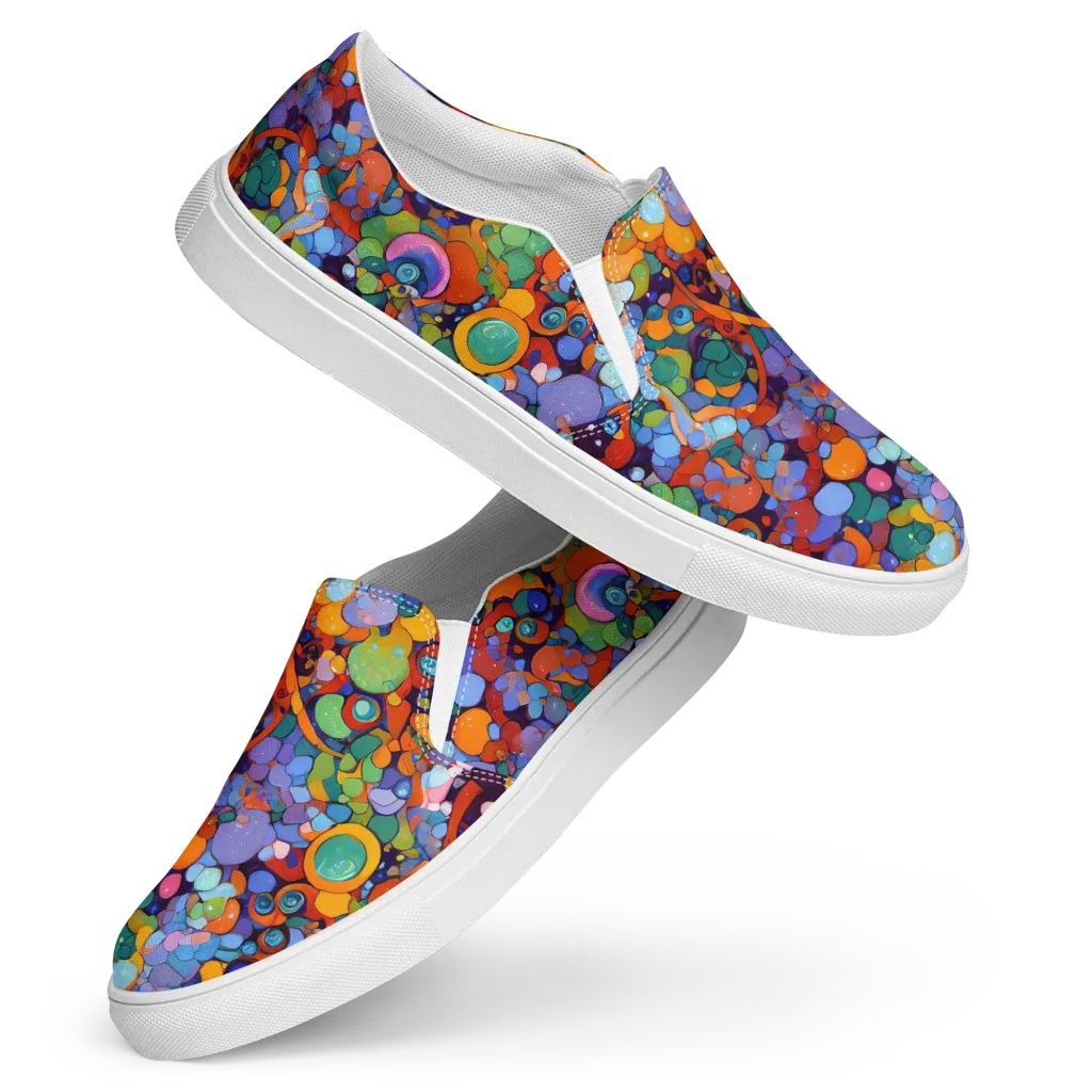 Chromatic Pebble Riot on Women's Slip-On Canvas Shoes — Front