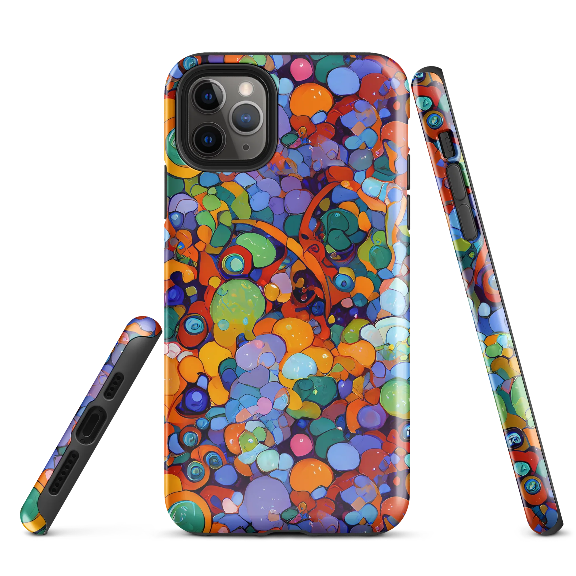 Chromatic Pebble Riot on Tough Case for iPhone® — Front