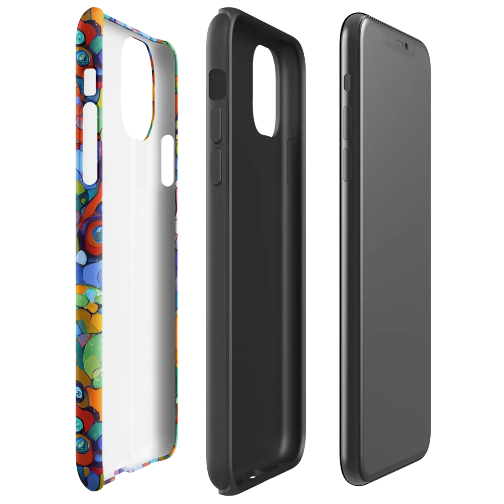 Chromatic Pebble Riot on Tough Case for iPhone® — Right