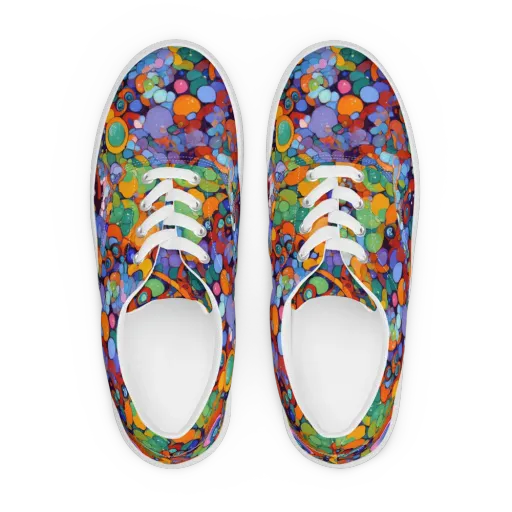 Chromatic Pebble Riot on a Men's Lace-Up Canvas Shoes