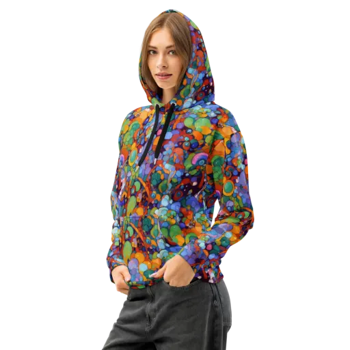 Chromatic Pebble Riot on a Cotton Hoodie