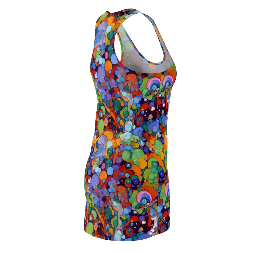 Chromatic Pebble Riot on Racerback Dress — Back Side