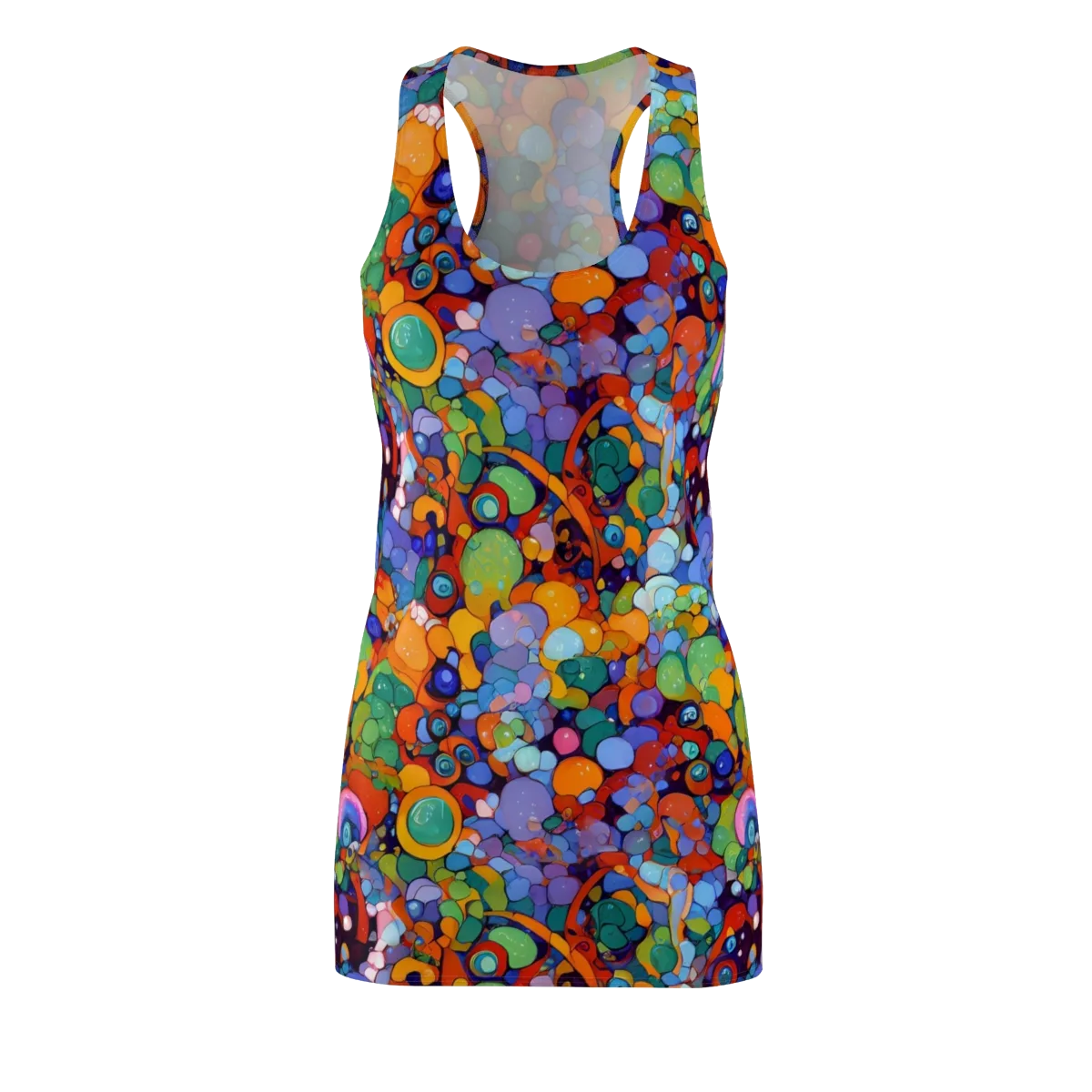 Chromatic Pebble Riot on Racerback Dress — Front