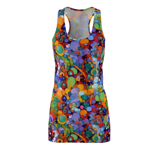 Chromatic Pebble Riot on a Racerback Dress