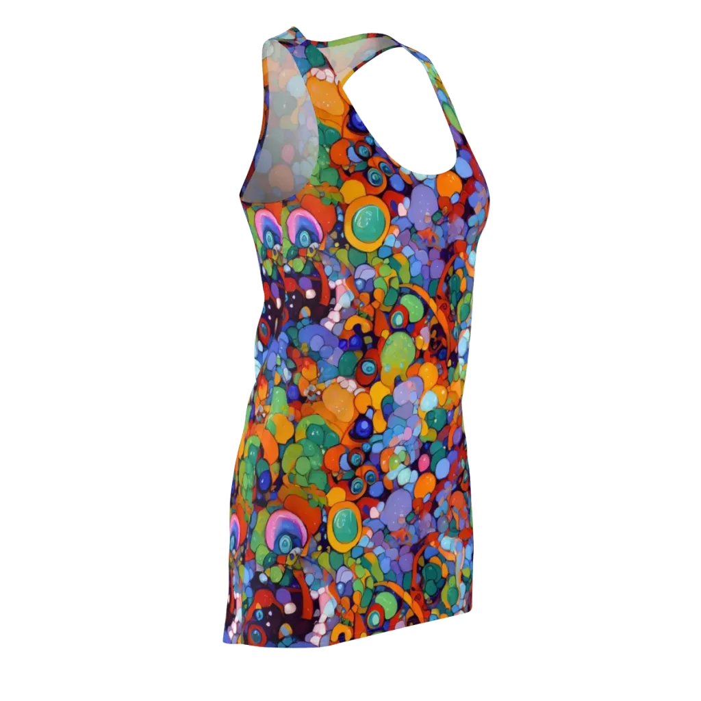 Chromatic Pebble Riot on Racerback Dress — Front Side