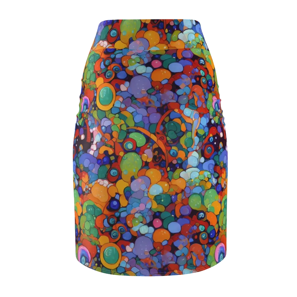 Chromatic Pebble Riot on Pencil Skirt — Back