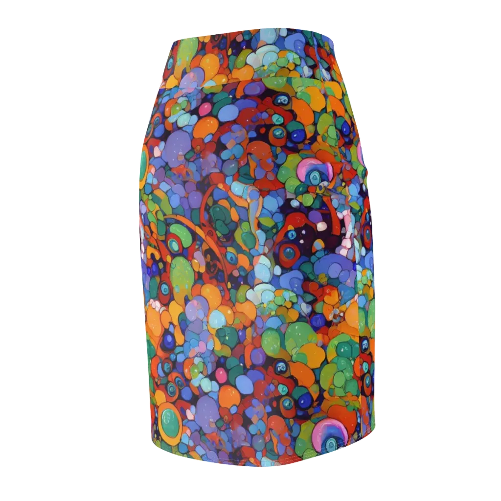 Chromatic Pebble Riot on Pencil Skirt — Back Side