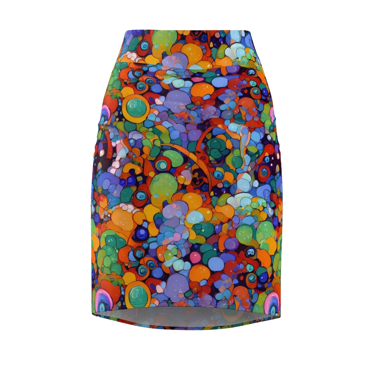 Chromatic Pebble Riot on Pencil Skirt — Front